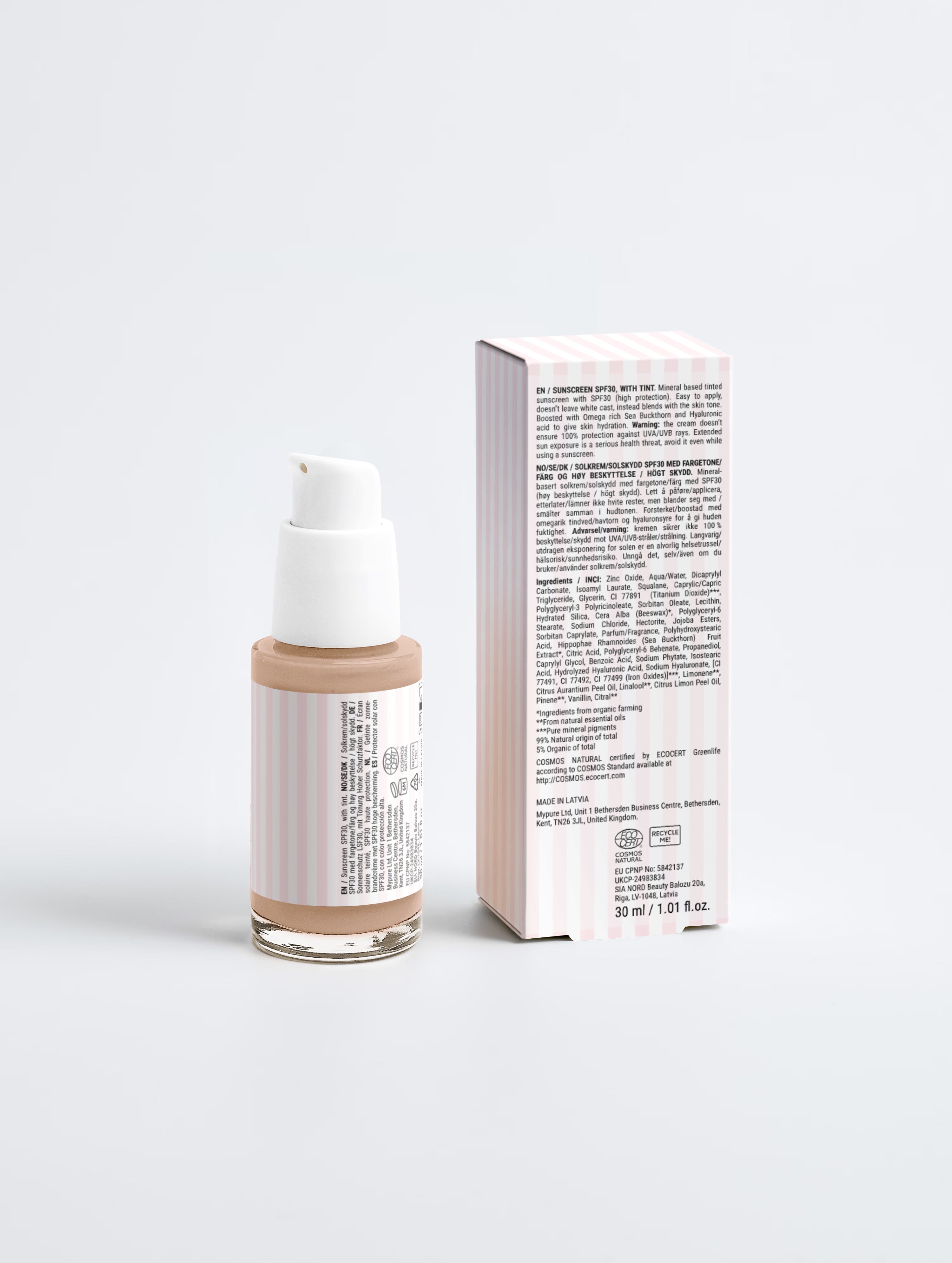 Sunscreen SPF30, with tint